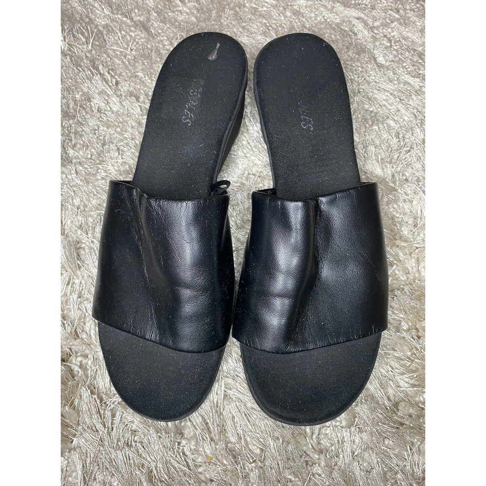 Y2K‎ chunky black slip on sandals